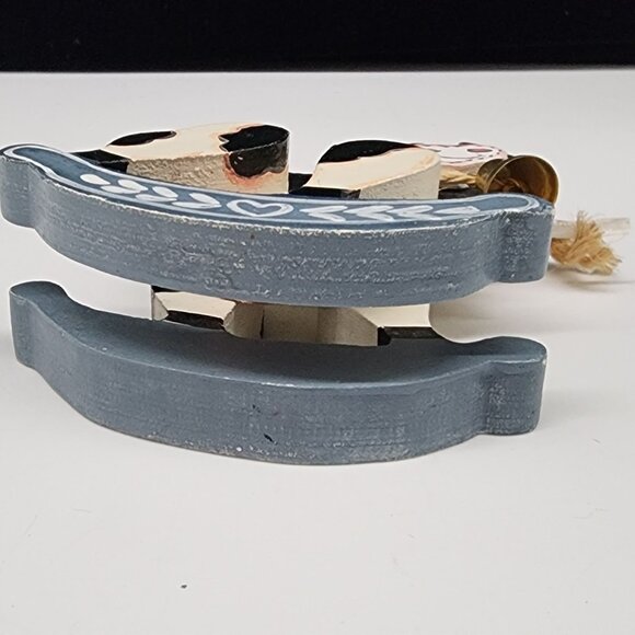 Wooden Rocking Jersey Cow With Bell Christmas Ornaments VTG 4" Tall - Picture 6 of 7